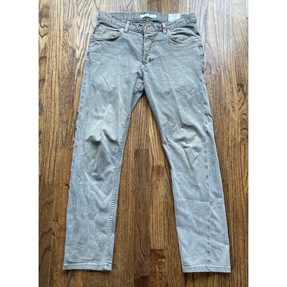 Billy Reid Pants Mens 31x29 Olive Green 5 Pocket USA Made Slim Cut Button Fly
